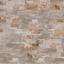 XL ROCKMOUNT Golden White 9"x24" Splitface Ledger Panel Quartzite Wall Tile - MSI Collection wall view