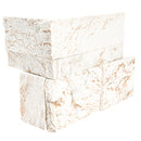 XL ROCKMOUNT Royal White 9"x18" Splitface Ledger Panel Corner Quartzite Wall Tile - MSI Collection corner profile view