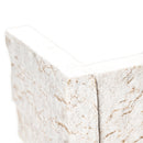 XL ROCKMOUNT Royal White 9"x18" Splitface Ledger Panel Corner Quartzite Wall Tile - MSI Collection corner edge view