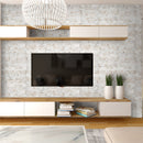 XL ROCKMOUNT Royal White 9"x24" Splitface Ledger Panel Quartzite Wall Tile - MSI Collection closeup view living room view