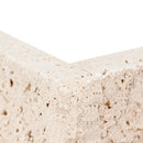 XL ROCKMOUNT Roman Beige 9"x18" Splitface Ledger Panel Corner Travertine Wall Tile - MSI Collection edge view