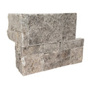 XL ROCKMOUNT Silver 9"x18" Splitface Ledger Panel Corner Travertine Wall Tile - MSI Collection profile view