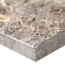 XL ROCKMOUNT Silver 9"x24" Splitface Ledger Panel Travertine Wall Tile - MSI Collection edge view