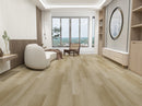 Modern living room with wooden flooring, furniture, and large windows. LSPC-05VH