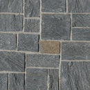 Close-up of gray stone tiles with a natural pattern