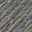 Close-up of a stone wall with gray and brown stones