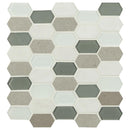 Lascari picket 11.63X12 glass stone mesh mounted mosaic tile SMOT-SGLSPK-LAS8MM product shot multiple tiles close up view