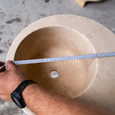 Handcrafted Beige Travertine Round 18 Inch Natural Stone Bathroom Sink