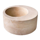 Handcrafted Beige Travertine Round 18 Inch Natural Stone Bathroom Sink