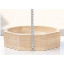 Octagon Polished Beige Travertine Natural Stone Vessel Bathroom Sink 16 Inch