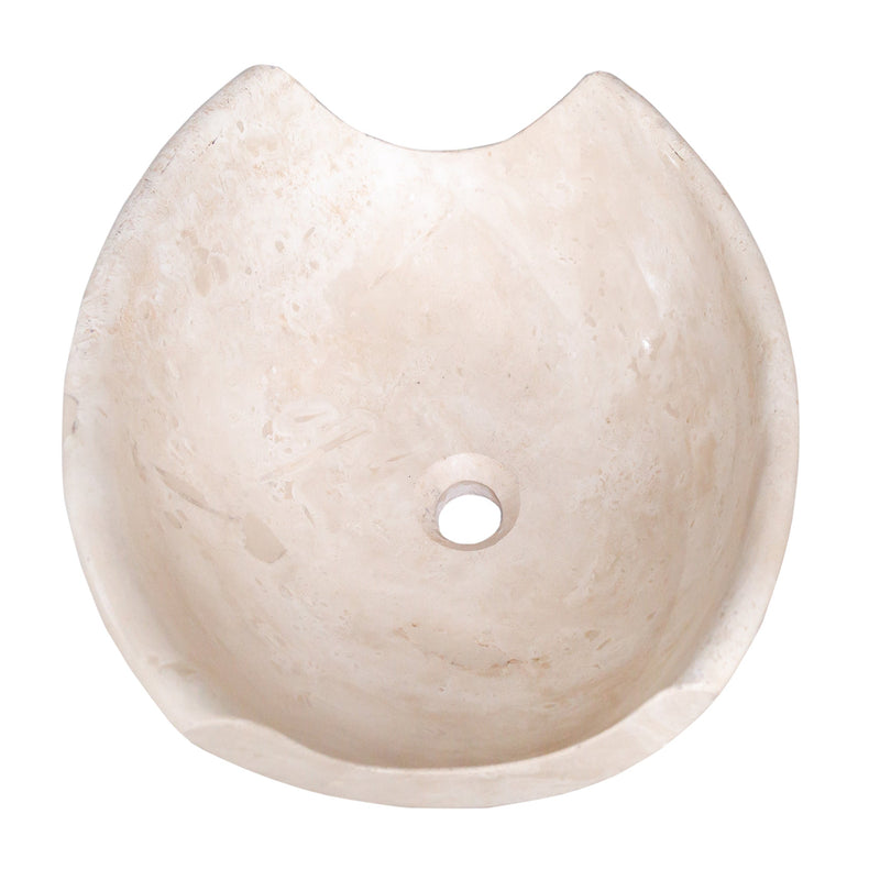 Light Travertine Stone Special Design Vessel Sink NTRSTC18 W16 L16 H6 angle view