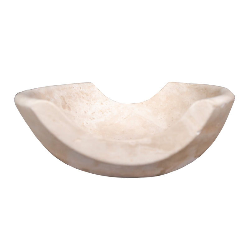 Light Travertine Stone Special Design Vessel Sink NTRSTC18 W16 L16 H6 angle view