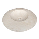 Light Travertine Stone Ufo Shape Vessel Sink NTRSTC17 D21 H6 angle view