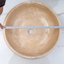 Light Beige Travertine Vessel Bathroom Sink Polished Inside and Sandblasted Outside  (D)16" (H)6"