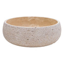 Light Beige Travertine Above Vanity Bathroom Sink Rustic Outside (D)16" (H)6" side view