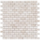 Limestone mosaic 2x4 brick brushed 15216292 product shot 4 tiles topview