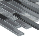Lorena grigio interlocking 11.81x12 glass stone mesh mounted mosaic tile SMOT-SGLSIL-LORGRI4MM product shot profile view