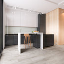 SPC Vinyl Rigid Core 7" Width 60" RL, 6mm Thick, 1.5mm IXPE Lucid Silver Amare Floors - Mazzia Collection Product shoot Kitchen view
