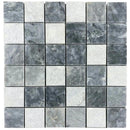 Luna Sky Marble 2"x2" Mixed Finish on 12" x 12" Mesh Mosaic Tile