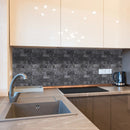 Luna Sky Marble 2"x4" Brick on 12" x 12" Mesh Mosaic Tile