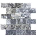 Luna Sky Marble 2"x4" Brick on 12" x 12" Mesh Mosaic Tile