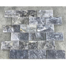 Luna Sky Marble 2"x4" Brick on 12" x 12" Mesh Mosaic Tile