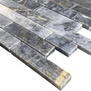 Luna Sky Marble Strip Liner on 12" x 12" Mesh Mosaic Tile