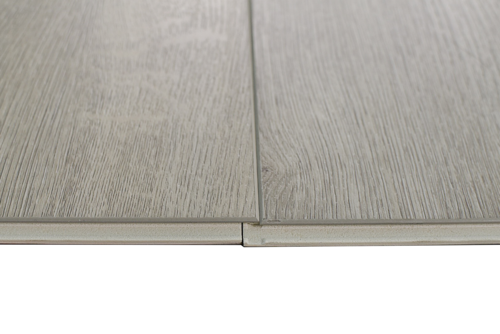 WPC Vinyl Rigid Core 9" Width 60" RL, 8mm Thick, 1.5mm IXPE Luxe Ivory Opus Floors - Mazzia Collection edge view