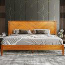 Panthera Solid Wood Bed Frame With Headboard