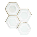 Medici gold pattern 10.83x12.44 stone metal blend mesh mounted mosaic tile SMOT-SMTL-MEDGOL8MM product shot profile view 2