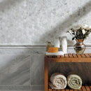 Cararra Honed 12"x12" Marble Tile room shot bathroom view