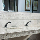 Silver Skyes Polished 12"x12" Basket Weave Marble Mosaic bath sink view