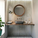 Calacatta Amber 6"x24" Honed Flute Trim Marble Tile bathroom basin view
