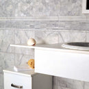 Cararra Honed 2"x12" Andorra Marble Moldings view room shot bathroom view 3