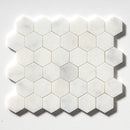 Glacier Honed  10 3/8"x12" Hexagon Marble Mosaic Product shot tile view