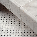 Lonte Polished 12"x12" Basket Weave Marble Mosaic product shot bathroom closeup  view 2