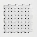Lonte Polished 12"x12" Basket Weave Marble Mosaic product shot bathroom wall view
