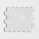 Lonte Polished 10 3/8"x12" Hexagon Marble Mosaic product shot wall view