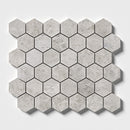 Silver Skyes Polished 10 3/8"x12" Hexagon Marble Mosaic angle view