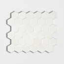 Champagne Honed 10 3/8"x12" Hexagon Limestone Mosaic Tile product shot wall view