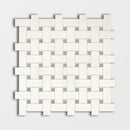 Champagne & Olive Green Honed 12"x12" Basket Weave Limestone Mosaic Tile product shot wall view