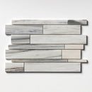 Verona Polished 11"x17" Slides Marble Mosaic wall view