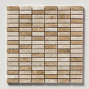 Milano Blend 12"x12" Tumbled Marble 5/8"x2" Mosaic Tile profile view