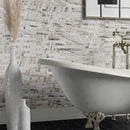 Lonte Skyline Polished 12"x12" Marble Mosaic 1 1/4x6 Tile room shot bathroom view