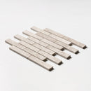 Silver light 12"x12" Honed 1 1/4x6 Marble Mosaic Product shoot mosaic view 2