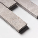 Silver light 12"x12" Honed 1 1/4x6 Marble Mosaic Product shoot edge view