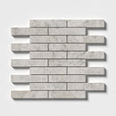 Silver light 12"x12" Honed 1 1/4x6 Marble Mosaic Product shoot mosaic view4