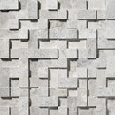 Silver light 12"x12" Honed Random Cubes Marble Mosaic Product shoot mosaic view