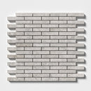 Silver light 12"x12" Honed 5/8x3 Marble Mosaic Product shoot tile mosaic view
