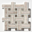 Silver light 12"x12" Honed Lattice Marble Mosaic Product shoot mosaic view 4